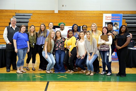Students in East Mississippi Community College’s Cosmetology at a West Point High School college fair. The students work with the general public on Wednesdays under the guidance of Cosmetology instructor David Long, at left. The students are, front row, from left: Savannah Shinn of West Point; Jordan Sellers of Louisville; Angela Shelton of Crawford; Katie Hargett of Starkville; Macey Gimmel of Ackerman; and Oklyn Newell of Starkville. In the second row, from left, are: EMCC Cosmetology instructor David Long; Emily Teague of Columbus; Taylor Rivera of Houston, Texas; Kaitlyn Oswalt of Columbus; Emily Landry of Tylertown; Brittany Brown of West Point; Valencia Buckingham of Aberdeen; Quahsima Brooks of Columbus: Lexie Doss of Houston; Tangela Williams of Chicago, Ill., Shatesha Lee of West Point. Students in East Mississippi Community College’s Cosmetology at a West Point High School college fair. The students work with the general public on Wednesdays under the guidance of Cosmetology instructor David Long, at left. The students are, front row, from left: Savannah Shinn of West Point; Jordan Sellers of Louisville; Angela Shelton of Crawford; Katie Hargett of Starkville; Macey Gimmel of Ackerman; and Oklyn Newell of Starkville. In the second row, from left, are: EMCC Cosmetology instructor David Long; Emily Teague of Columbus; Taylor Rivera of Houston, Texas; Kaitlyn Oswalt of Columbus; Emily Landry of Tylertown; Brittany Brown of West Point; Valencia Buckingham of Aberdeen; Quahsima Brooks of Columbus: Lexie Doss of Houston; Tangela Williams of Chicago, Ill., Shatesha Lee of West Point.