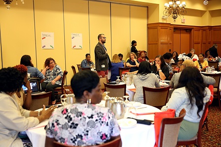 Representatives from child care centers and Head Start centers in Clay, Kemper, Lowndes, Noxubee, Oktibbeha and Webster counties attended a training session at East Mississippi Community College’s Lion Hills Center that was hosted by the Early Childhood Academy, which has launched a pilot program to help the facilities prepare children for entry into the public school system. Representatives from child care centers and Head Start centers in Clay, Kemper, Lowndes, Noxubee, Oktibbeha and Webster counties attended a training session at East Mississippi Community College’s Lion Hills Center that was hosted by the Early Childhood Academy, which has launched a pilot program to help the facilities prepare children for entry into the public school system.