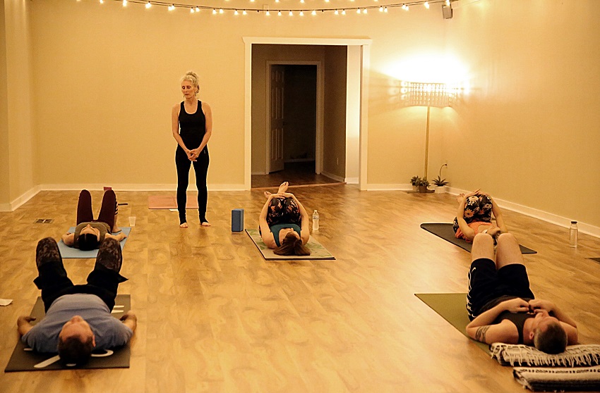 East Mississippi Community College is launching a new program that will offer low-cost noncredit classes to be taught at various locations throughout Columbus. Here, Cynthia Mutch teaches a class at Bliss Yoga Studio, which will be the site of one of the classes. East Mississippi Community College is launching a new program that will offer low-cost noncredit classes to be taught at various locations throughout Columbus. Here, Cynthia Mutch teaches a class at Bliss Yoga Studio, which will be the site of one of the classes.
